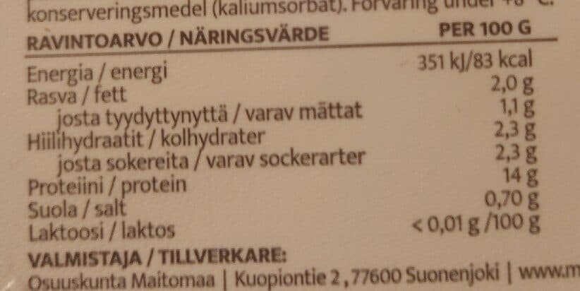 Maitomaa Vapaa Laktoositon raejuusto packshot