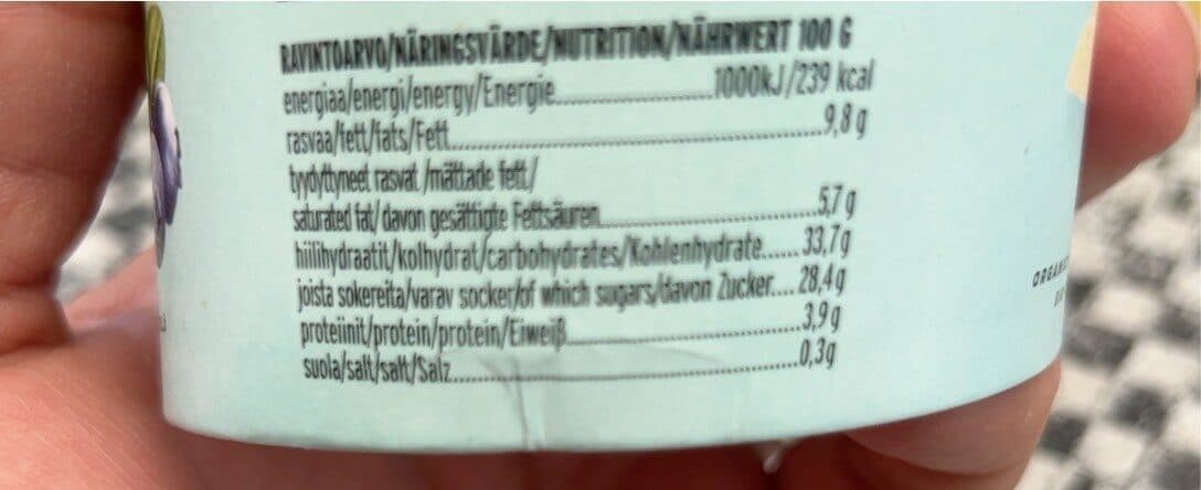 Open Food Facts Bilberry white chocolate crumble packshot