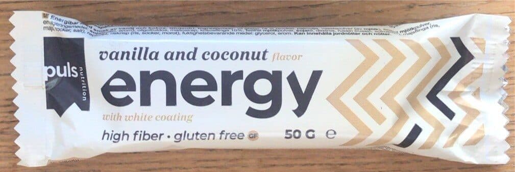 Energy Bar Vanilla and Coconut 50g packshot