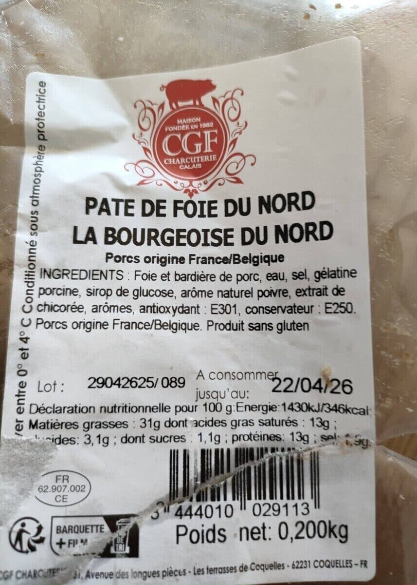 Pâté de foie du Nord la bourgeoise du Nord packshot
