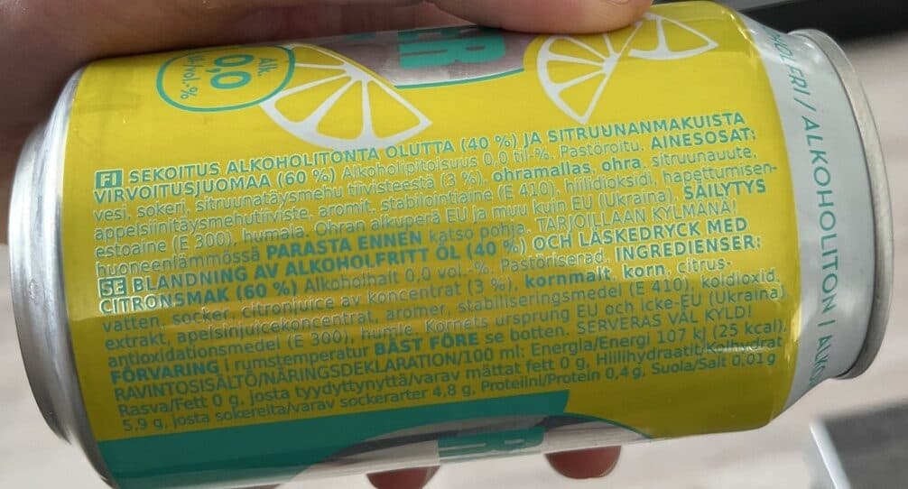 Coop Radler Lemon 0.0 packshot