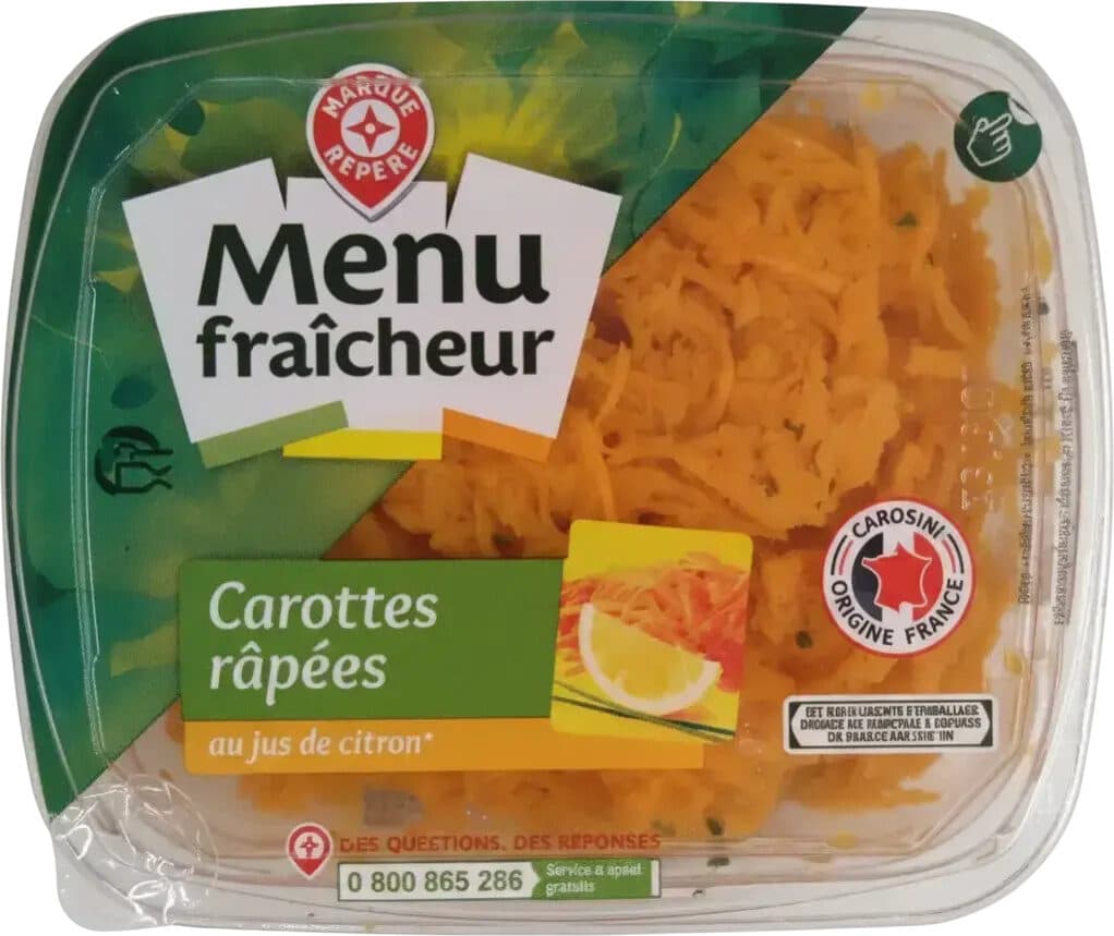 Carottes râpées au jus de citron packshot