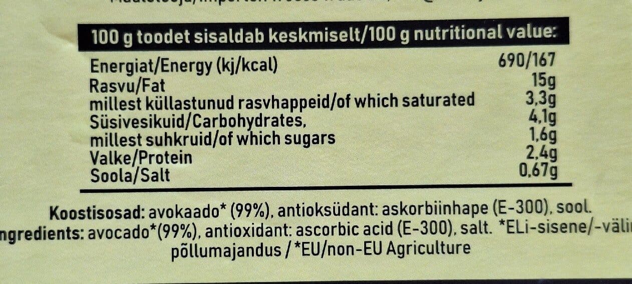 PaltAvo Purustatud avokaado packshot